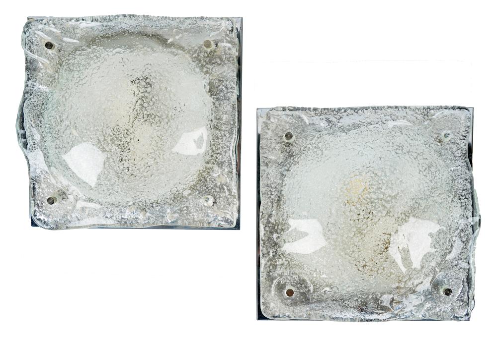 PAIR OF MURANO GLASS WALL SCONCESunsigned;