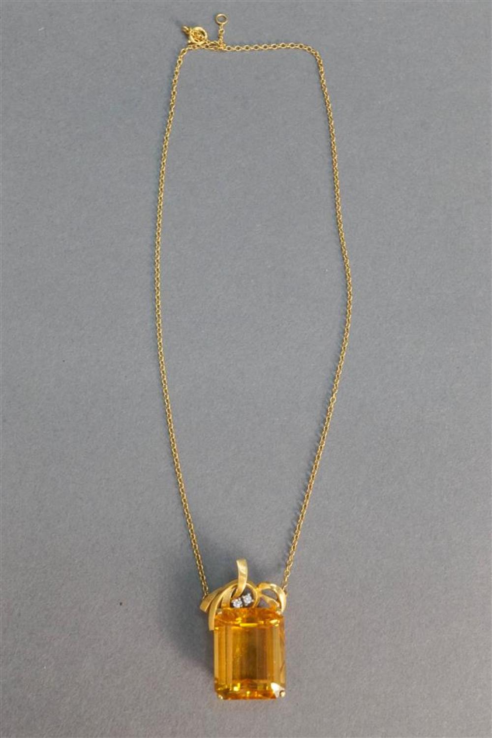 ENGLISH 18-KARAT YELLOW-GOLD, CITRINE