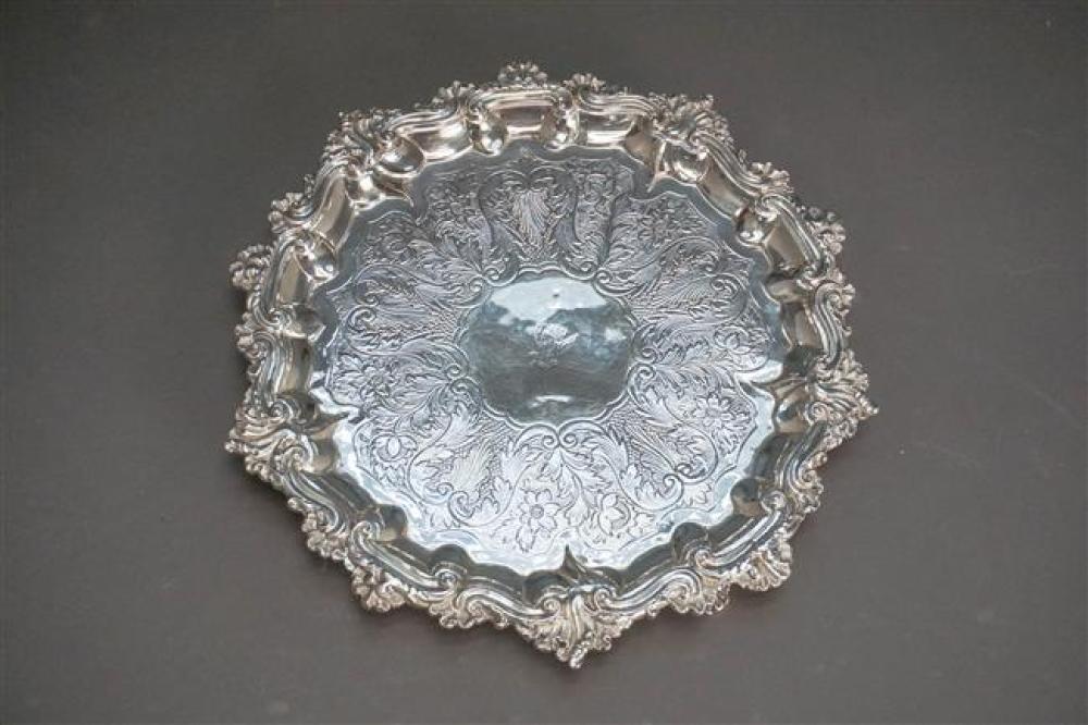 GEORGE III SILVER FOOTED SALVER,