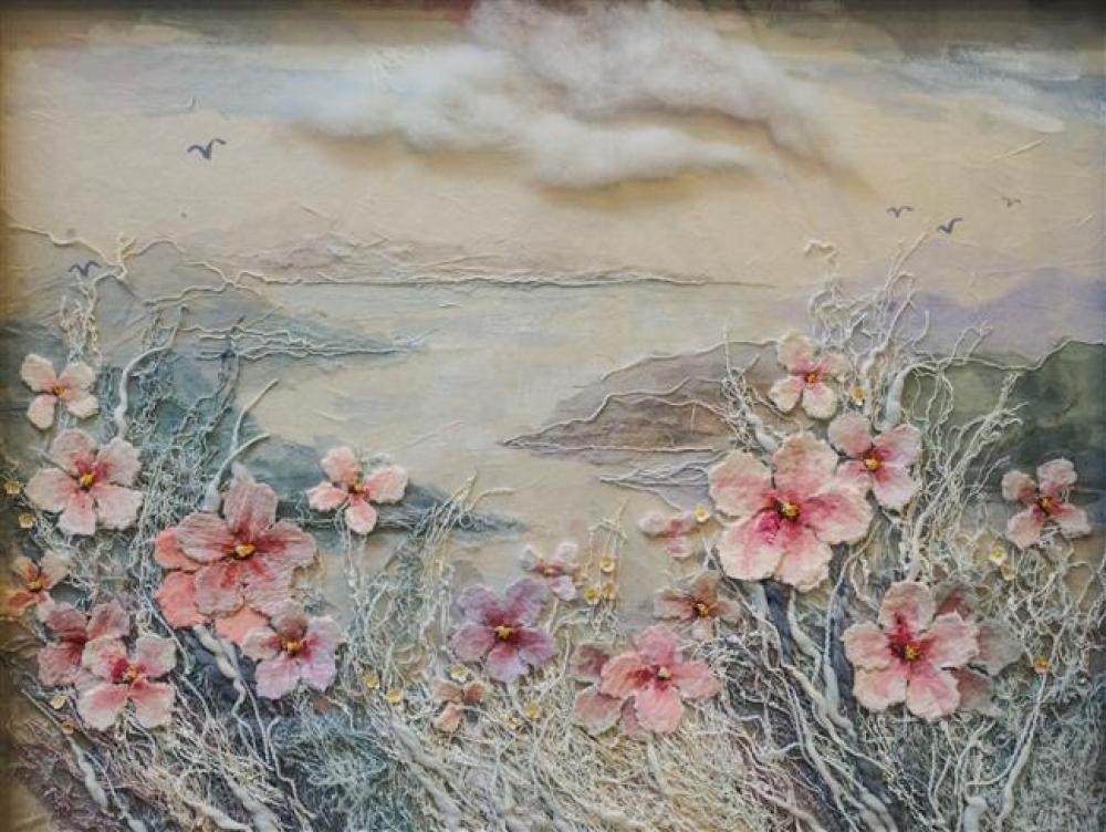 FLOWERS IN A FIELD, MIXED MEDIA