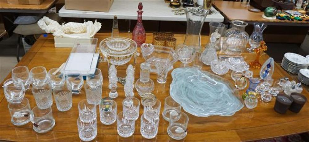 GROUP WITH ASSORTED GLASS, TABLE
