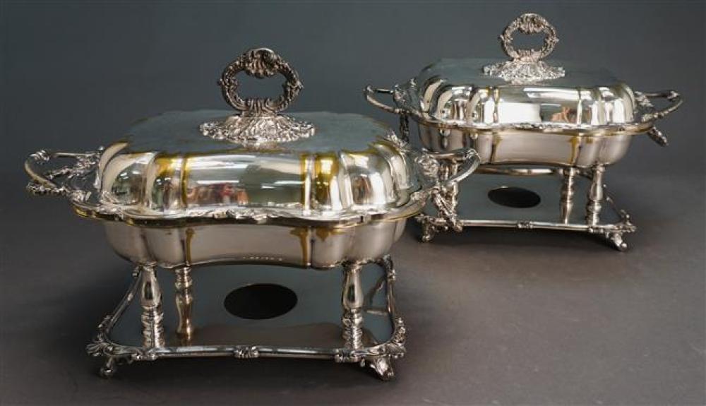 TWO SILVER PLATE ENTREE DISHES