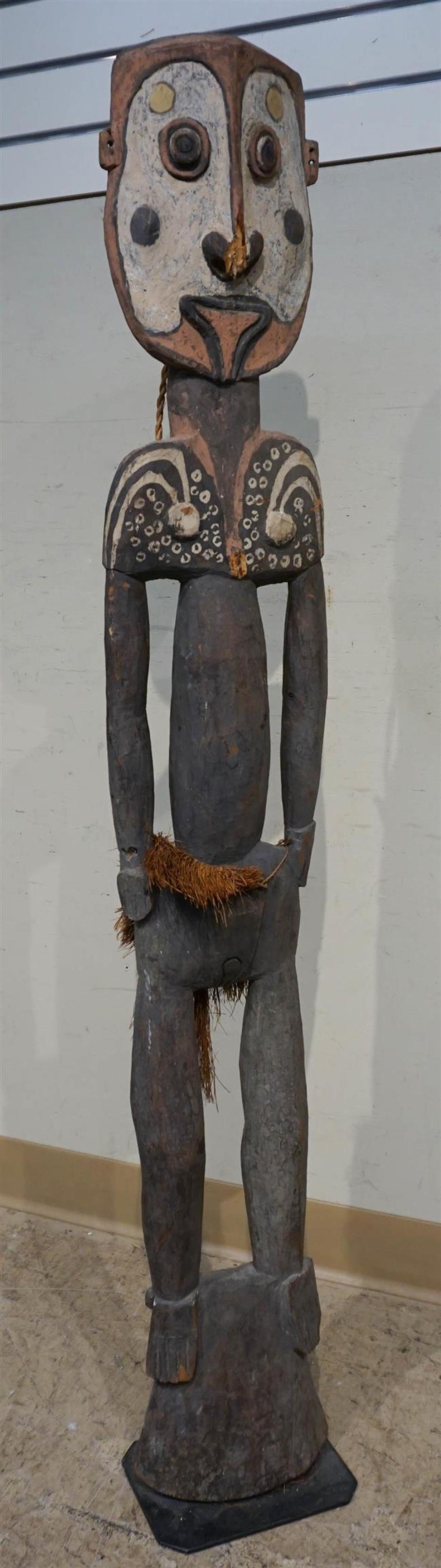 AFRICAN CARVED DECORATED WOOD FIGURE 325cc0