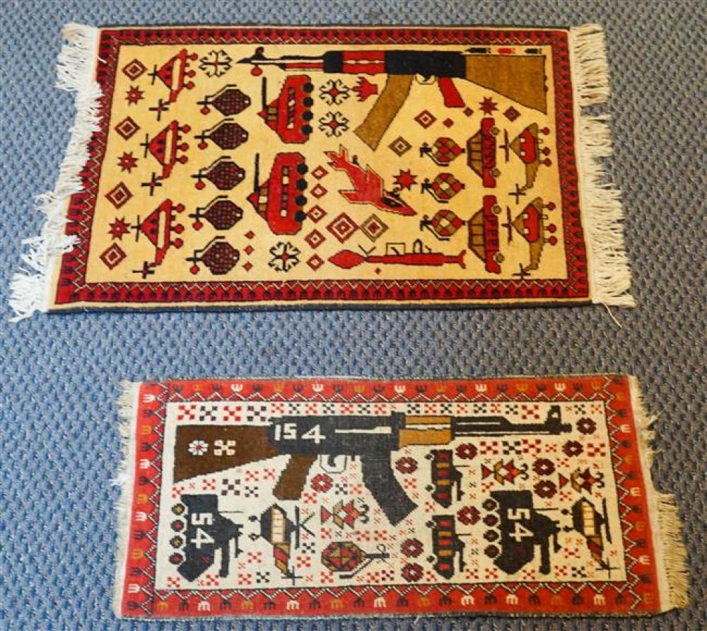 TWO AFGHANISTAN WAR RUGS, LARGER: