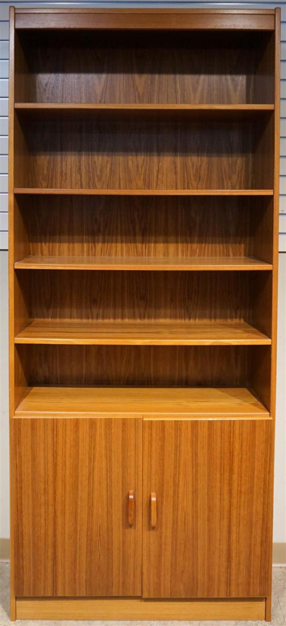 TEAK VENEER OPEN SHELF H 48 IN  325cd5