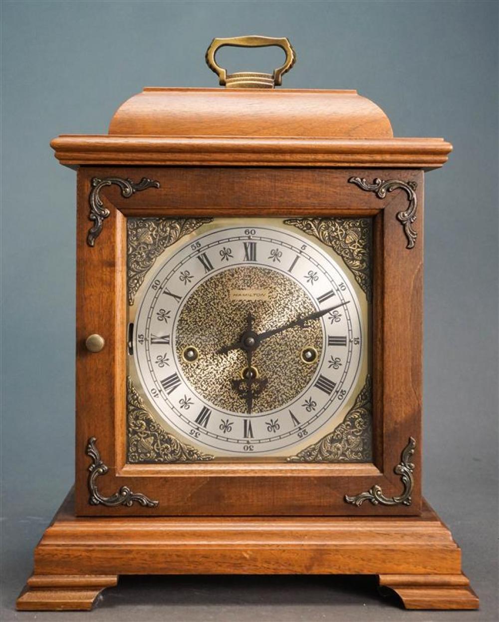 HAMILTON WALNUT MANTLE CLOCK H  325d42