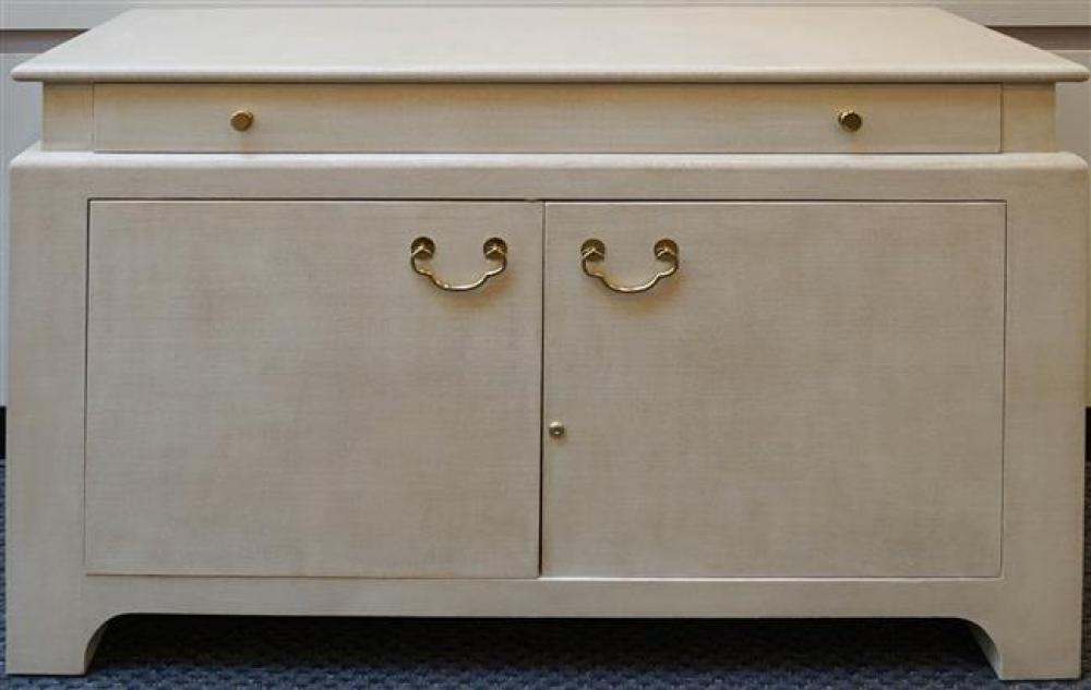 FAUX SHAGREEN COVERED CREAM SIDEBOARD  325d43
