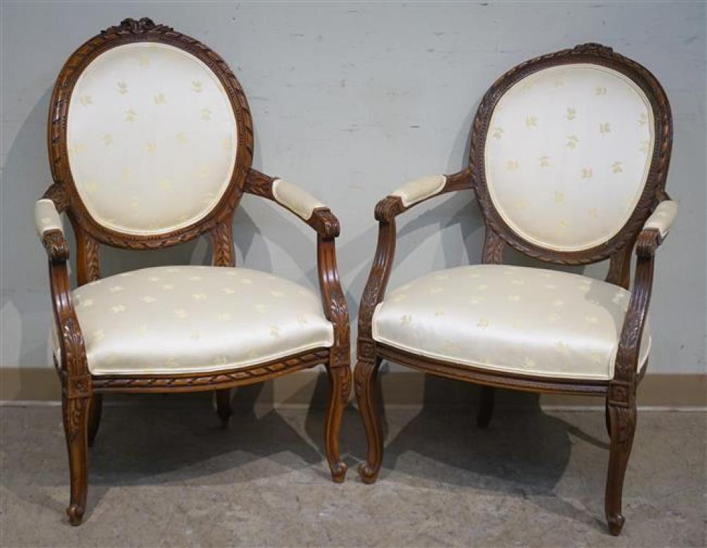 PAIR LOUIS XV STYLE CARVED WALNUT 325d44