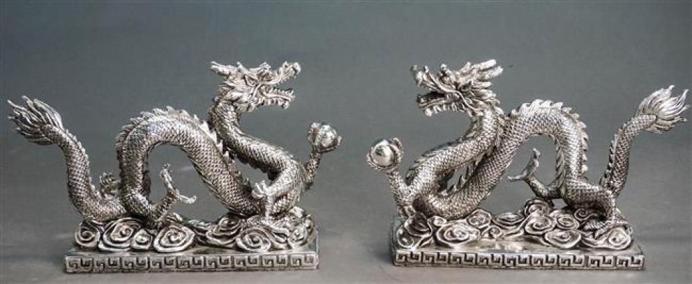 PAIR OF CHINESE SILVERED METAL 325d45