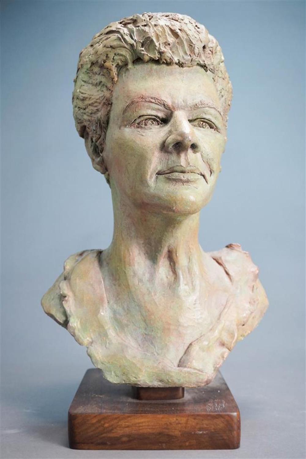 PLASTER BUST OF A LADY MONOGRAMMED 325d54