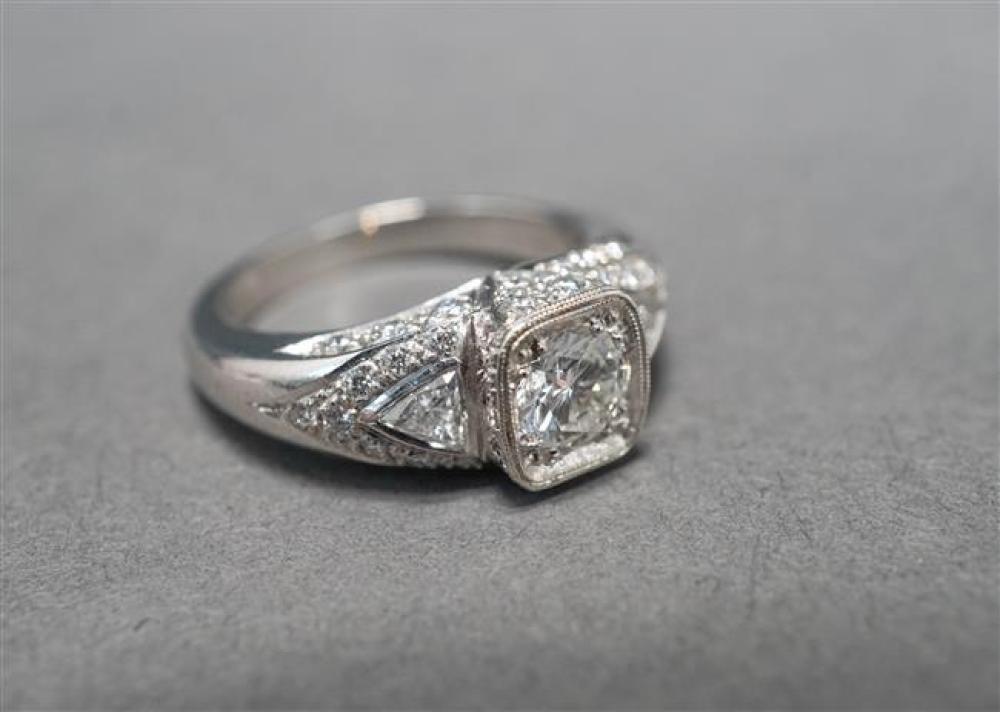 PLATINUM AND DIAMOND RING, CENTER