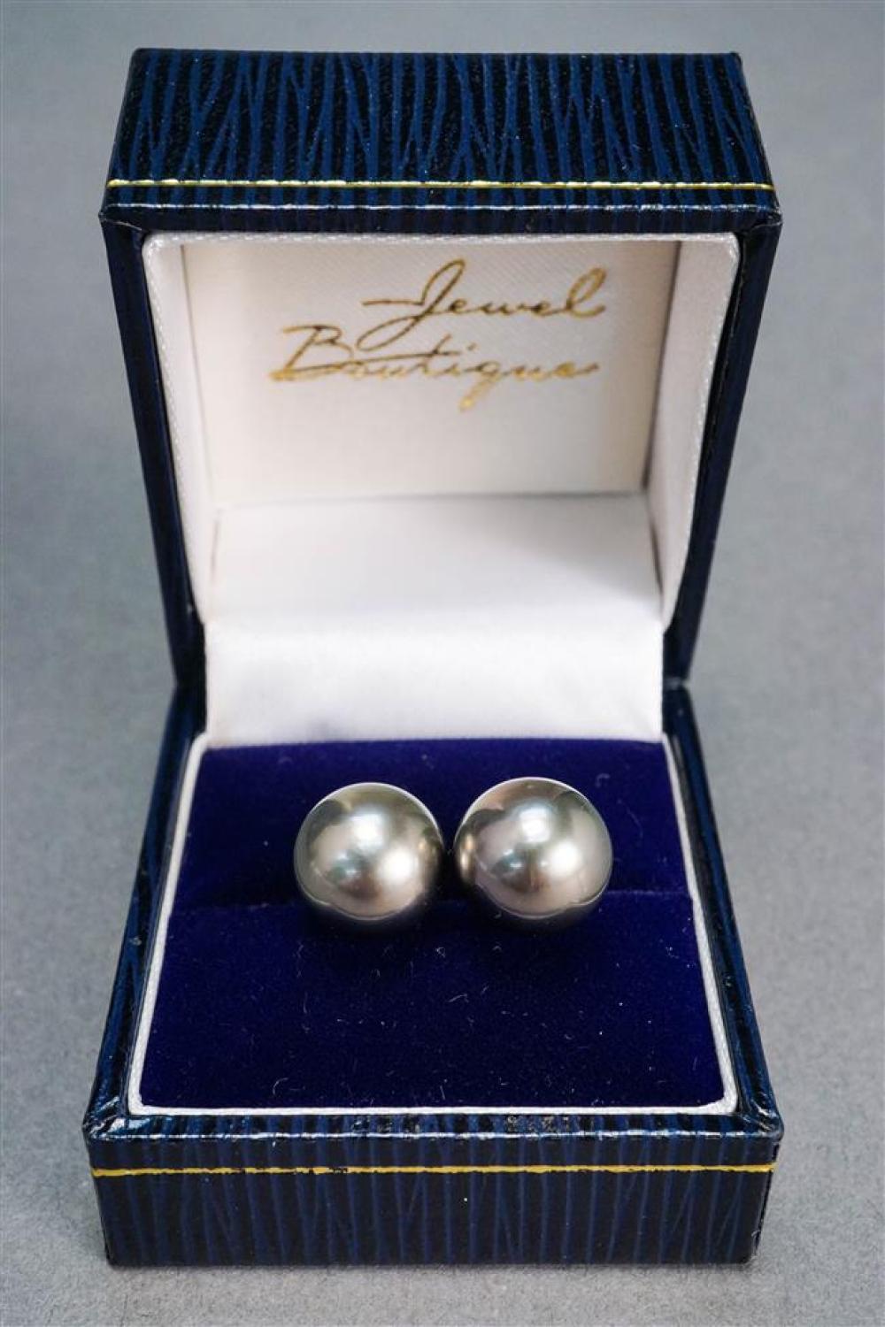 PAIR OF 14-KARAT WHITE-GOLD AND