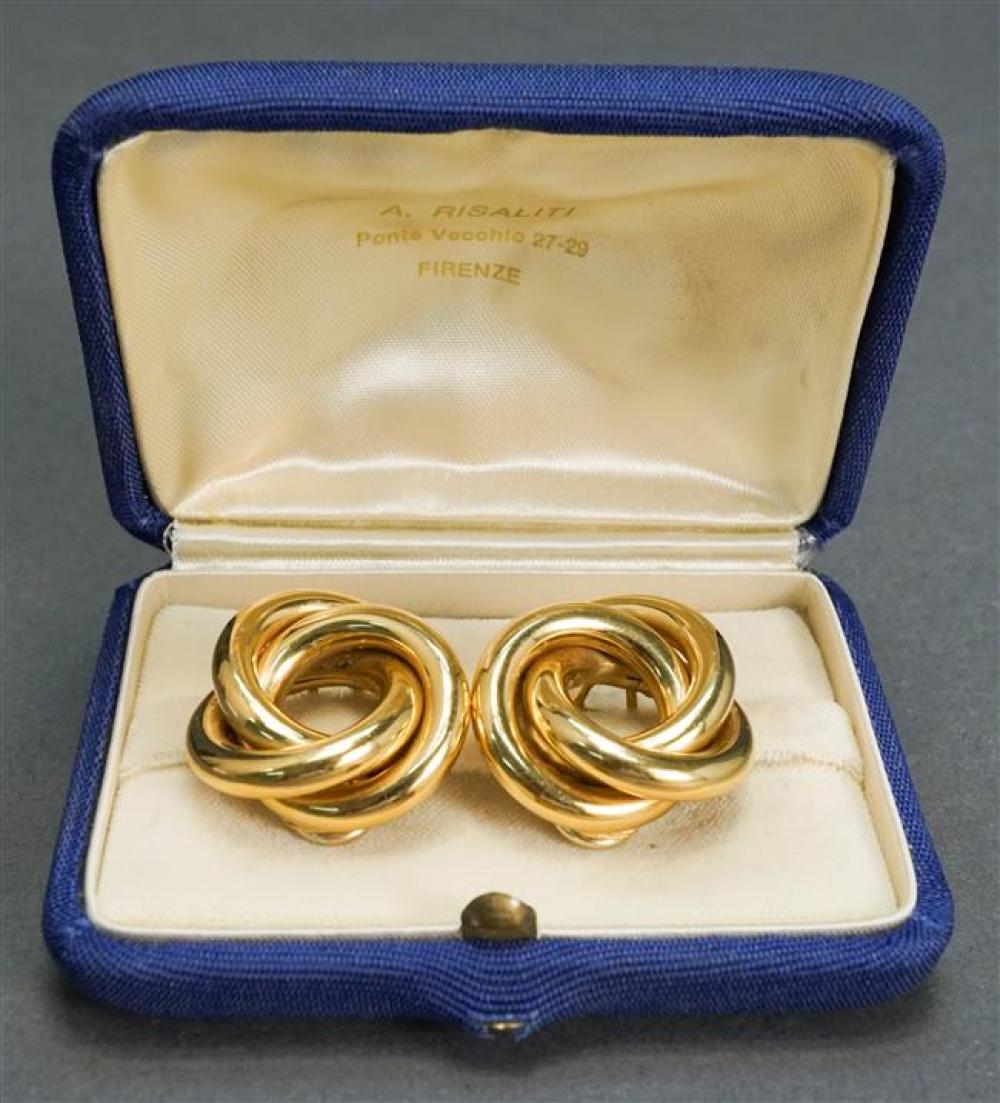 PAIR OF 18-KARAT YELLOW-GOLD SPIRAL