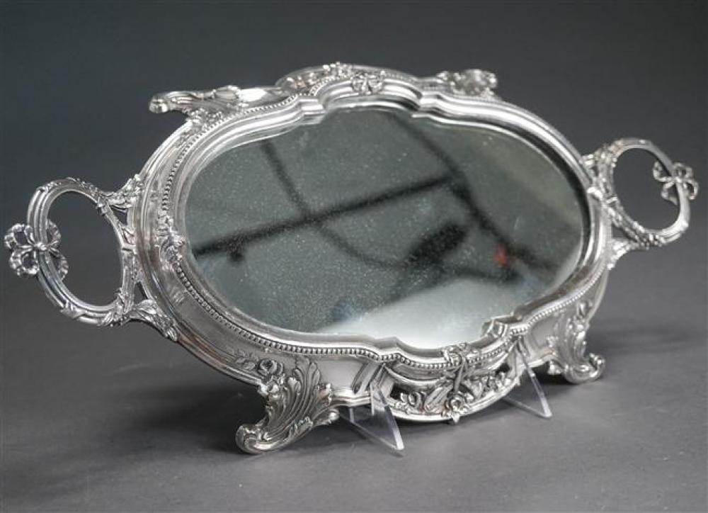 LOUIS XV STYLE SILVER PLATED MIRROR