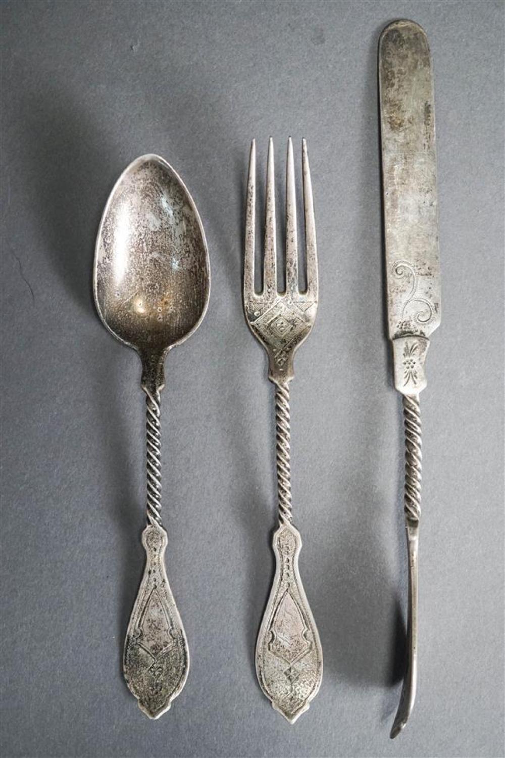 AMERICAN THREE-PIECE SILVER FLATWARE