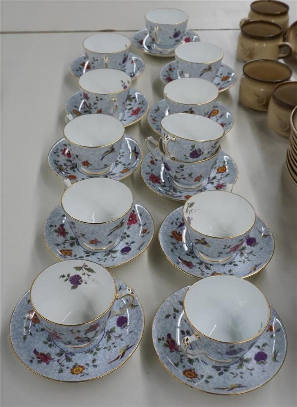 TWELVE STAFFORDSHIRE PORCELAIN TEACUPS