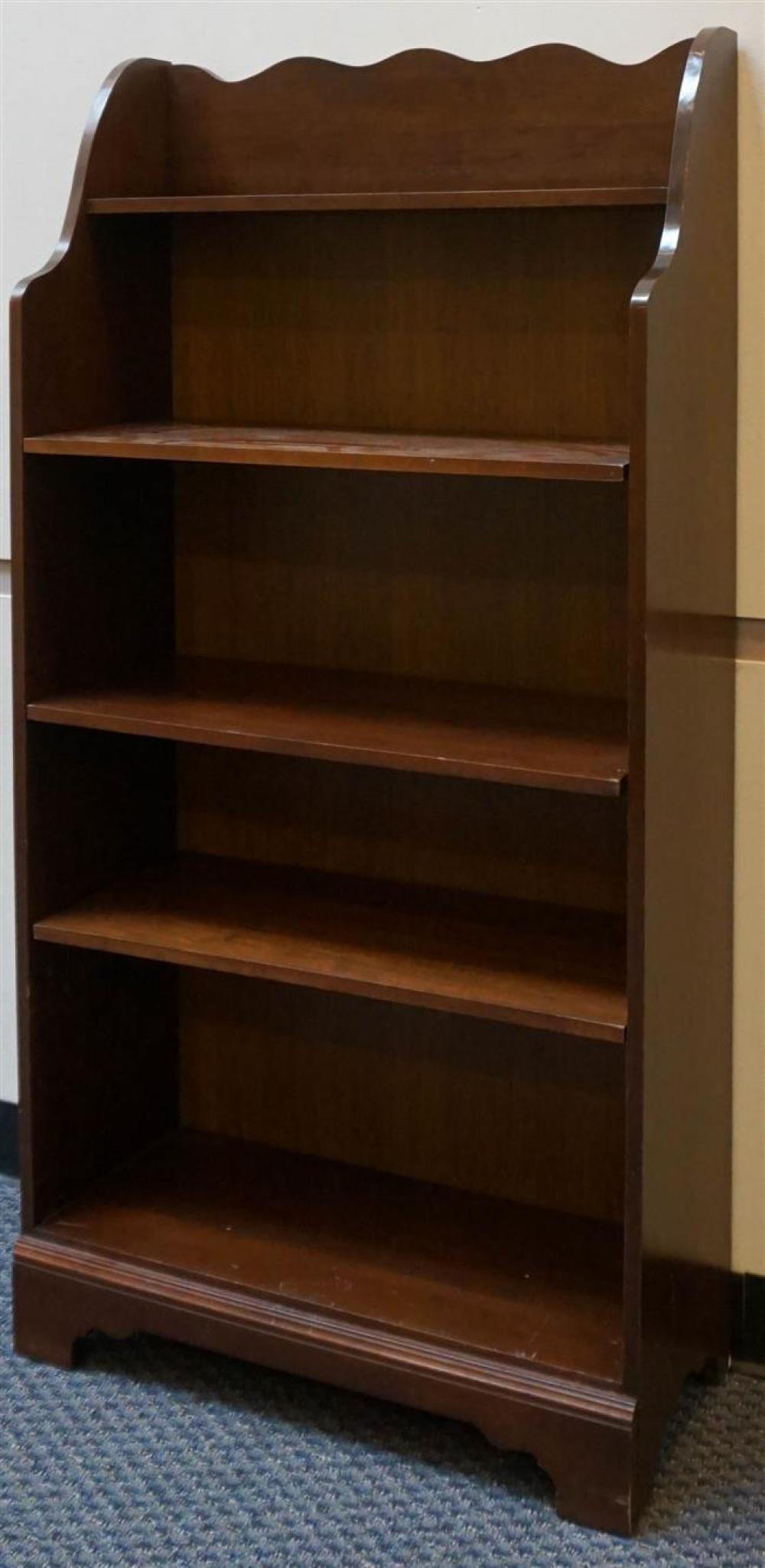 CHIPPENDALE STYLE CHERRY OPEN BOOKSHELF,