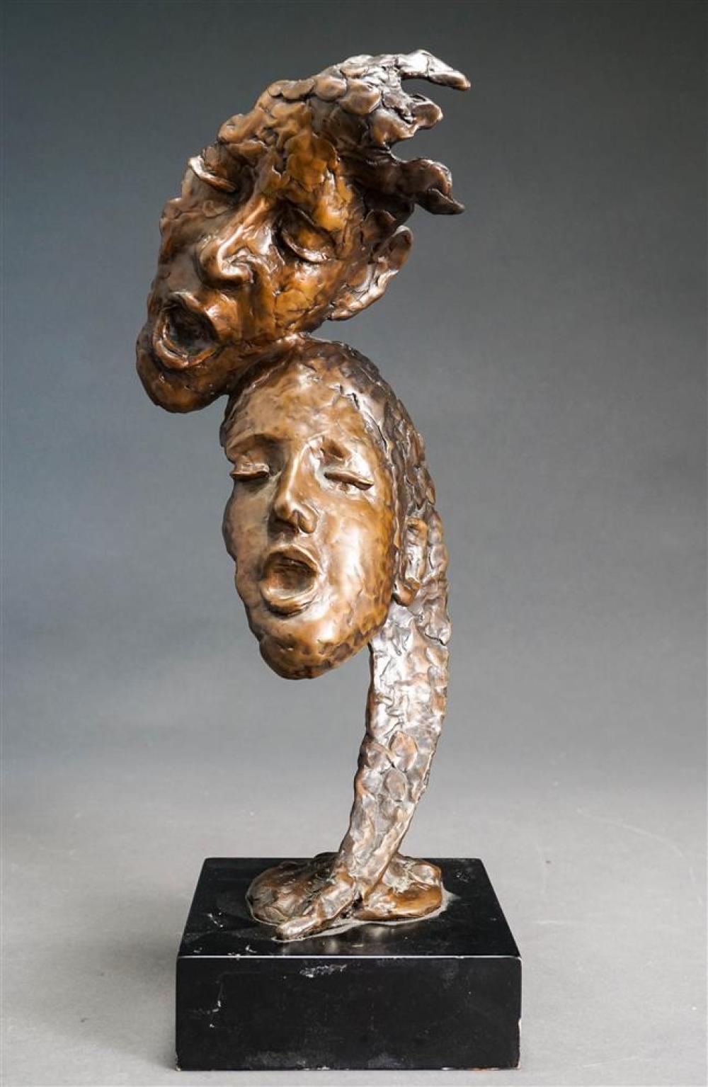 KIM BERNI TWO FACES BRONZE SCULPTURE 325f28