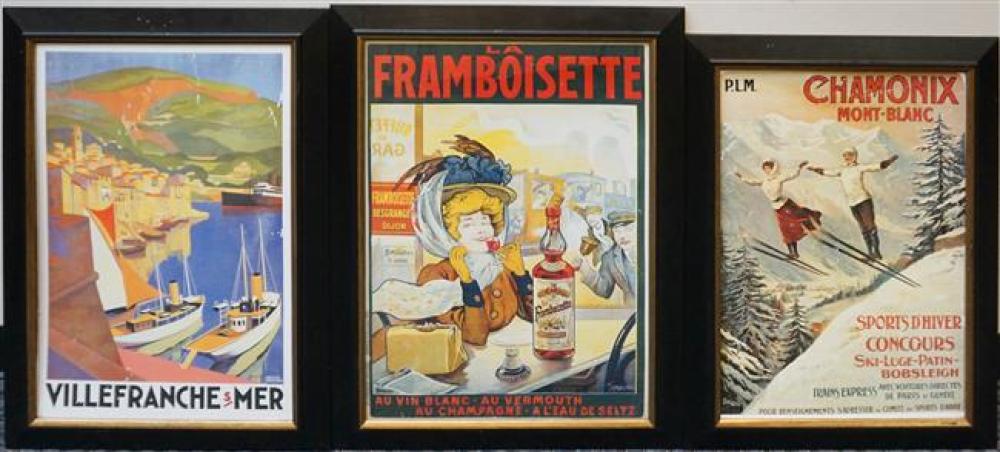 THREE FRENCH REPRODUCTION POSTERSThree