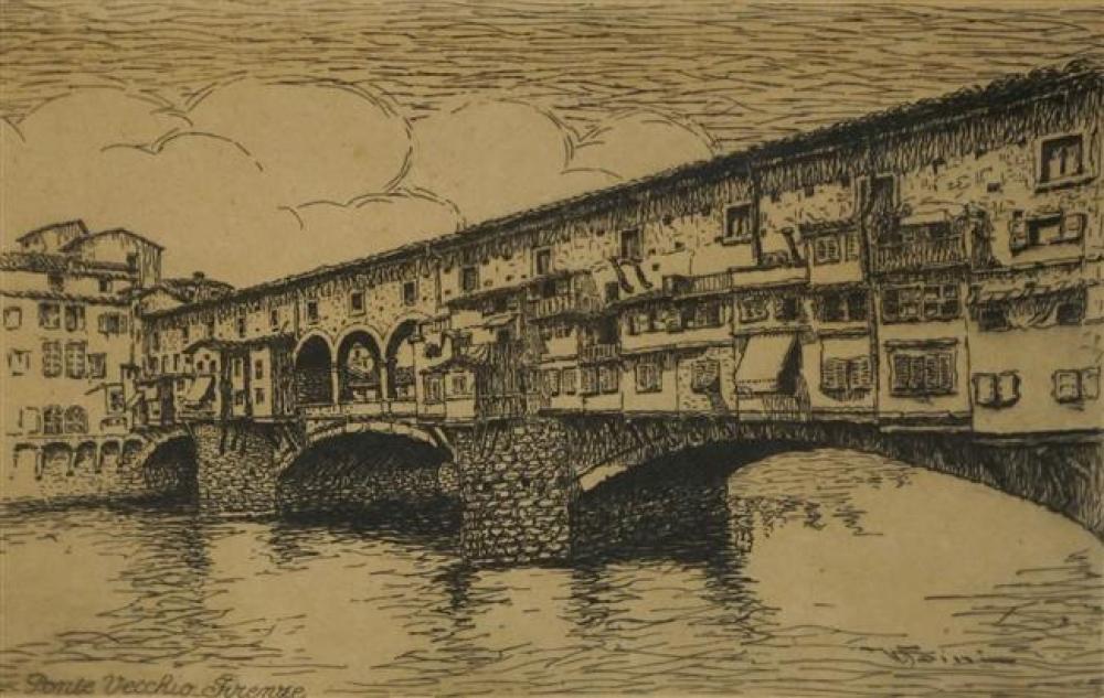 PONTE VECCHIO FIRENZE ETCHING  325f8f