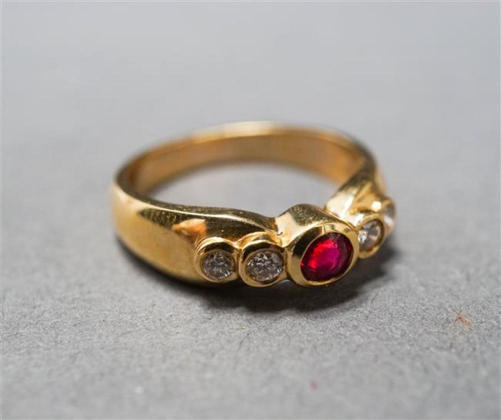 14-KARAT YELLOW-GOLD, RUBY AND