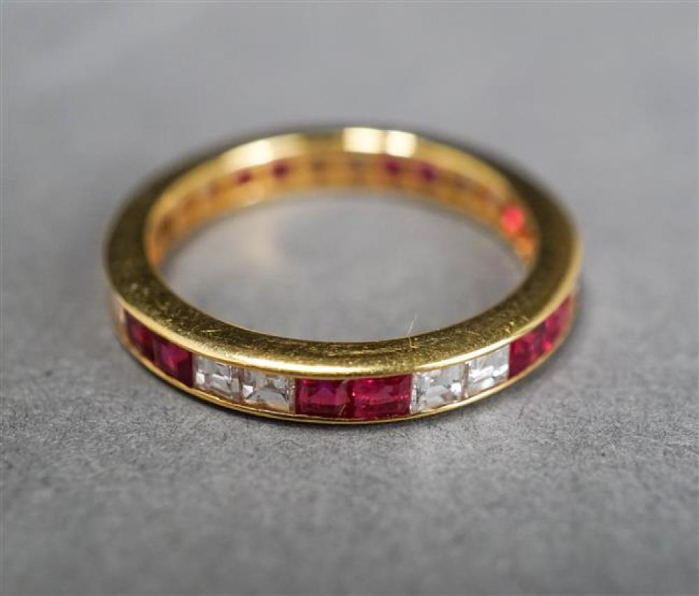 18-KARAT YELLOW-GOLD, RUBY AND DIAMOND