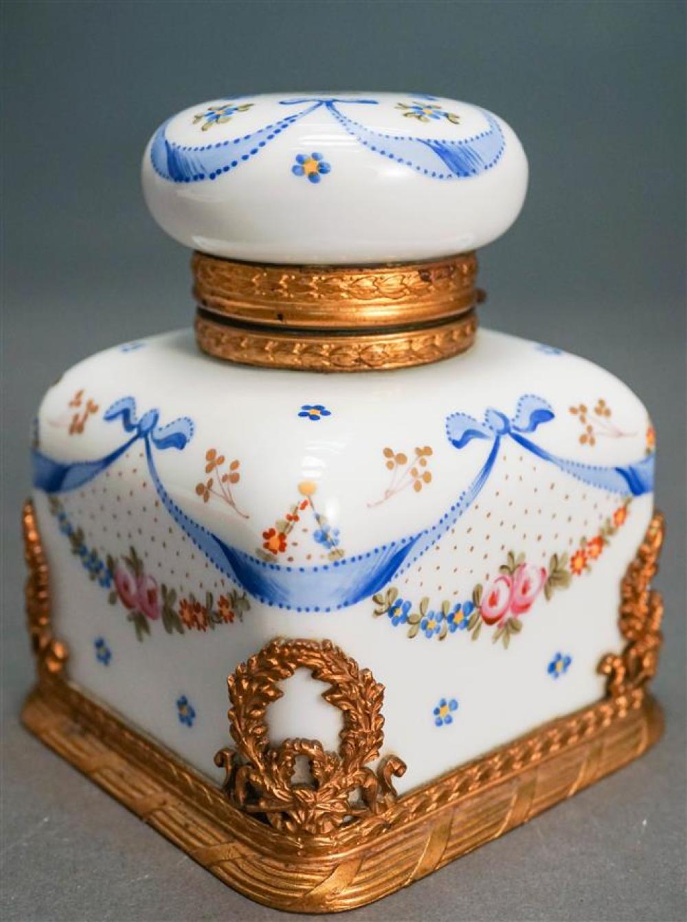 SEVRES TYPE ORMOLU MOUNTED INKWELL,