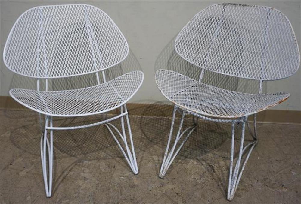 PAIR WHITE PAINTED WROUGHT IRON 326083