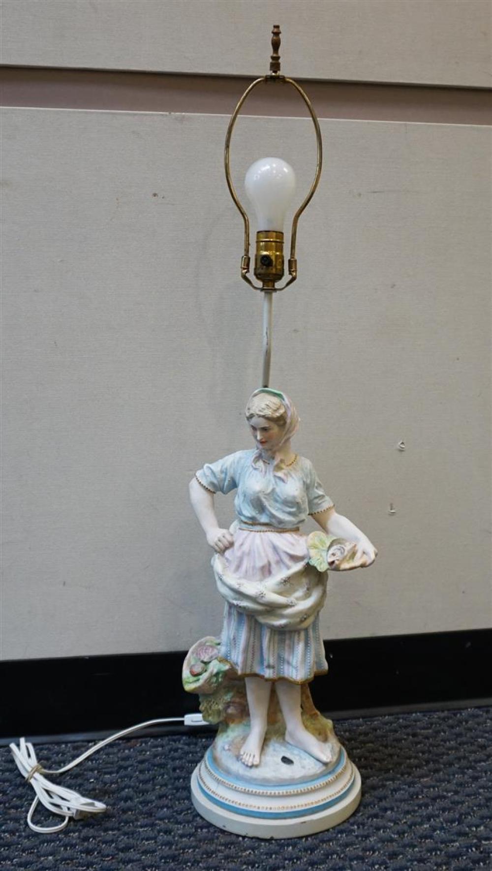 CONTINENTAL BISQUE FIGURAL LAMP  3260bb