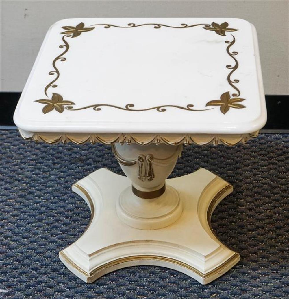 ITALIAN GILT DECORATED MARBLE SQUARE