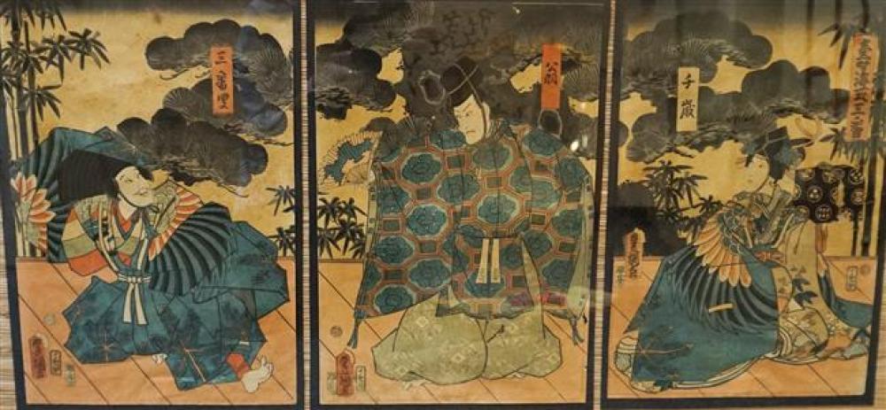 JAPANESE SCHOOL TRIPTYCH WOODBLOCK 326112