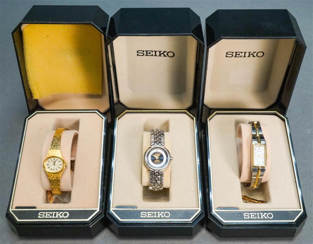 THREE LADIES SEIKO QUARTZ WRISTWATCHESThree