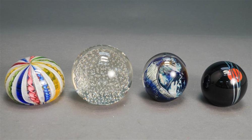 ONE MURANO AND THREE SIGNED GLASS