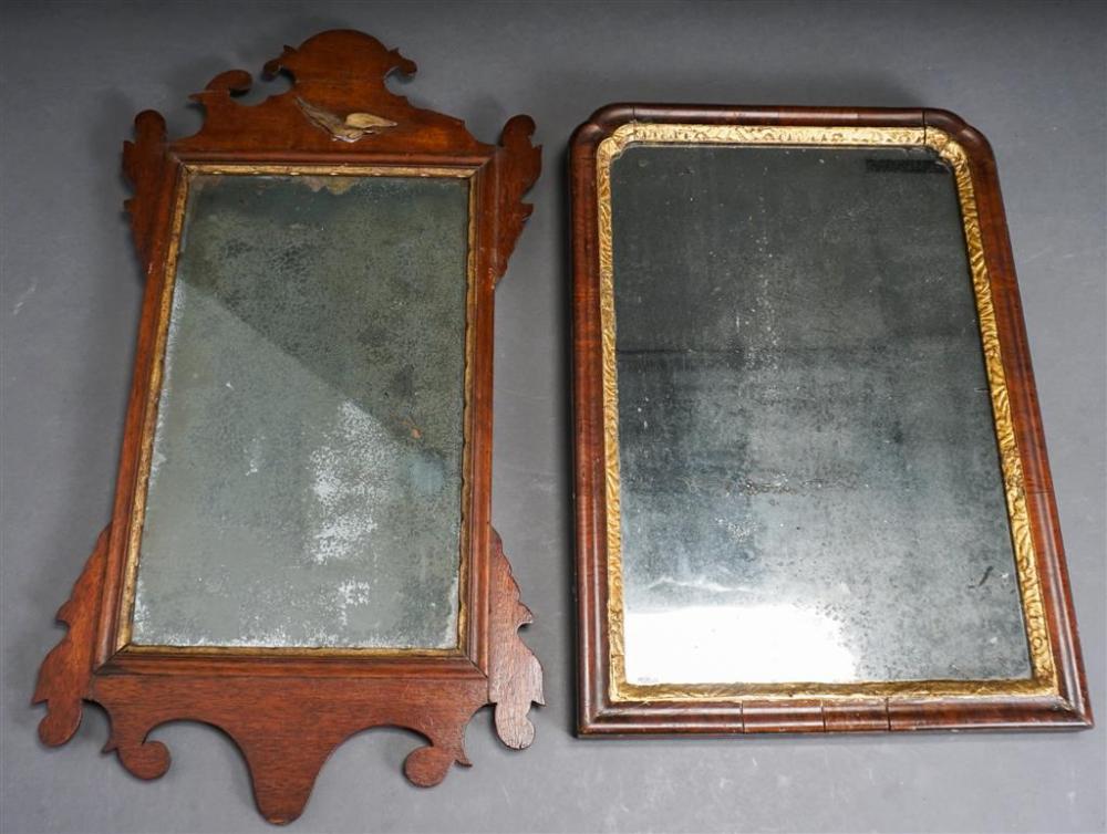 TWO MAHOGANY FRAME MIRRORS 18TH 19TH 3261ee