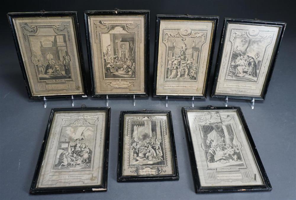 SEVEN ENGRAVINGS OF SCENES FROM