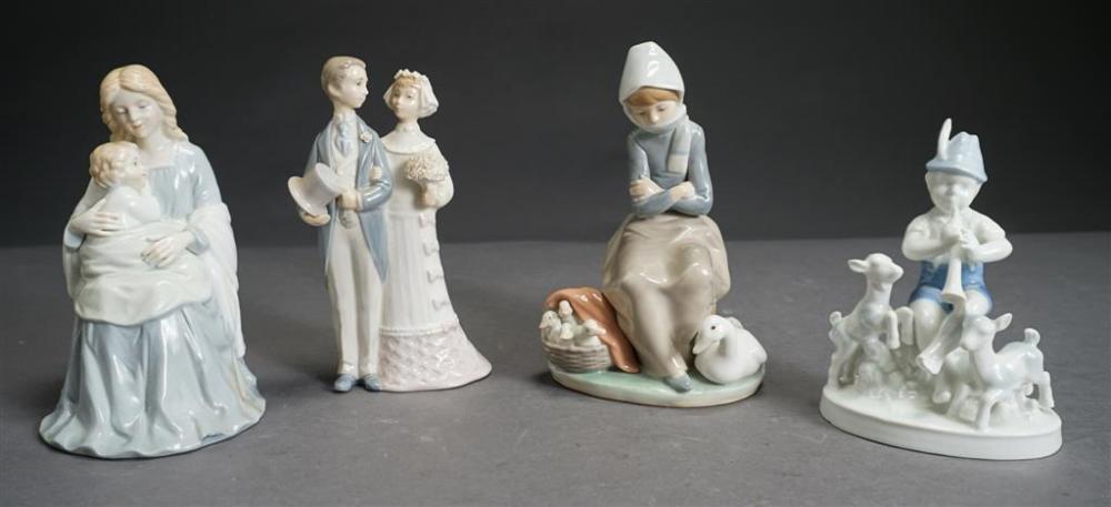 TWO LLADRO FIGURINES AND TWO EUROPEAN