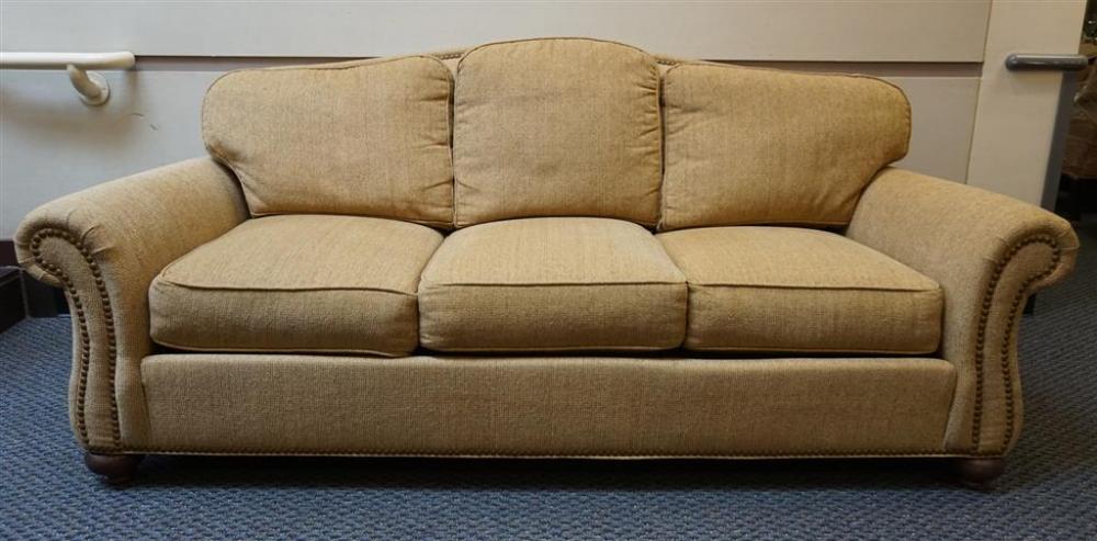 MODERN BEIGE UPHOLSTERED SOFA BY ETHAN