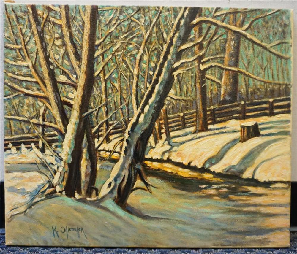 K. OLIEMULLER, SNOW COVERED TREES,