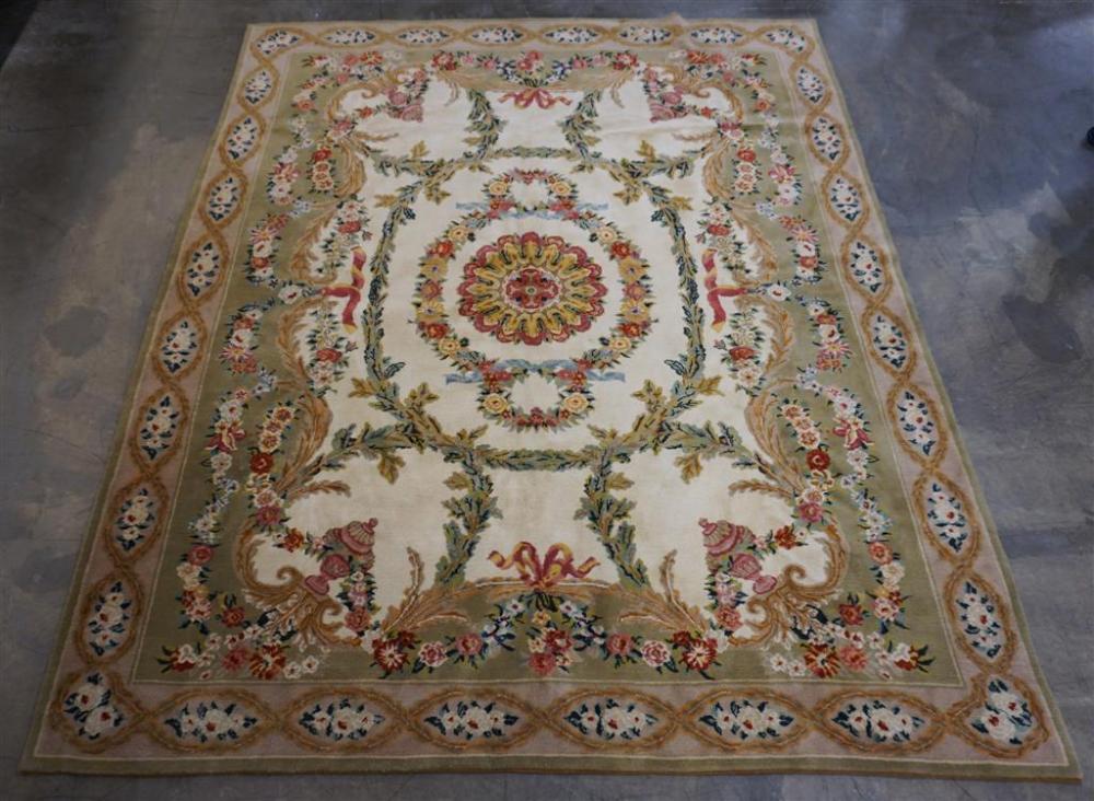 INDO AUBUSSON PATTERN RUG 12 FT 3262b9