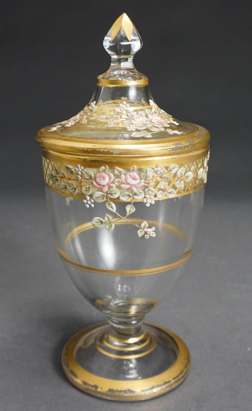 GILT AND ENAMEL DECORATED GLASS