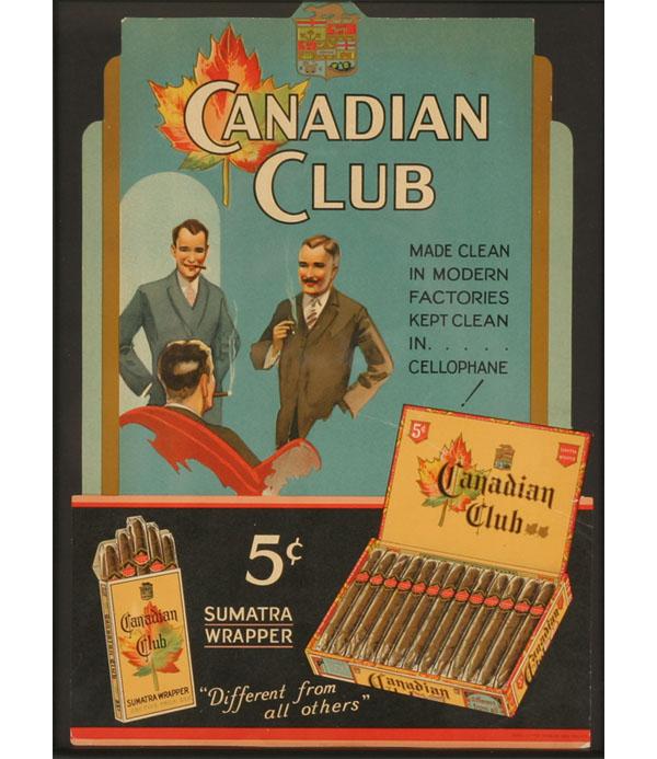 Canadian Club cigars die cut advertising 509fa