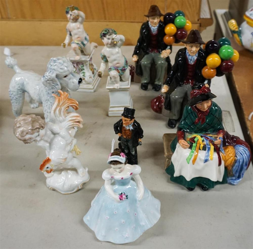 NINE ASSORTED PORCELAIN FIGURINES, INCLUDING