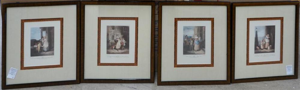 FOUR REPRODUCTION ENGLISH ENGRAVINGS,