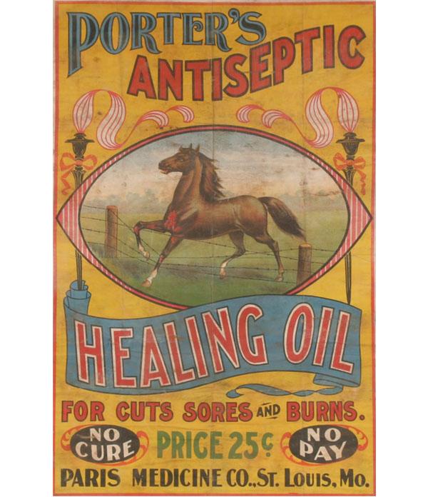 Equine veterinary remedy poster;