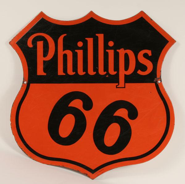 Phillips Route 66 double-sided porcelain