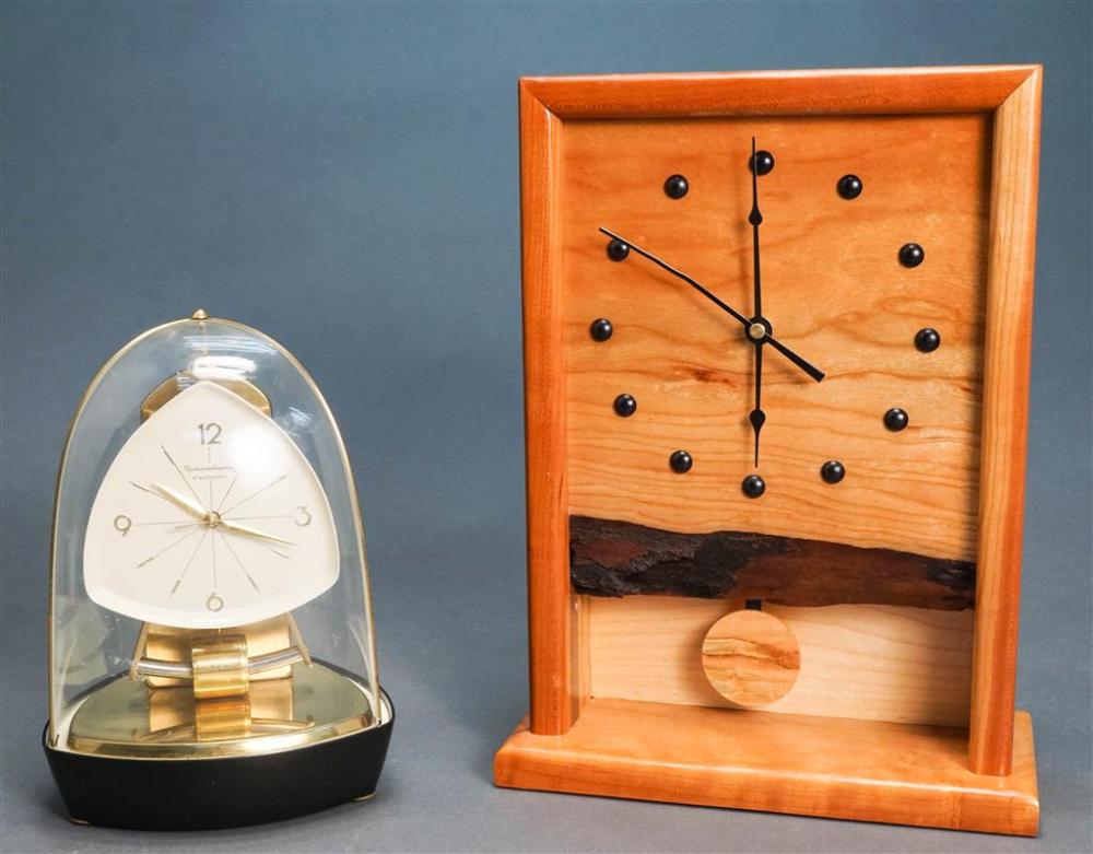 DECORATED WOOD MANTLE CLOCK AND REMEMBRANCE