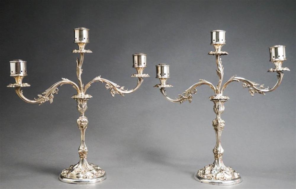 PAIR OF ROCOCO STYLE SILVER PLATE