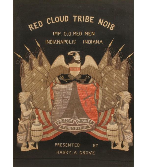 Red Men Lodge framed oilcloth banner 50a15