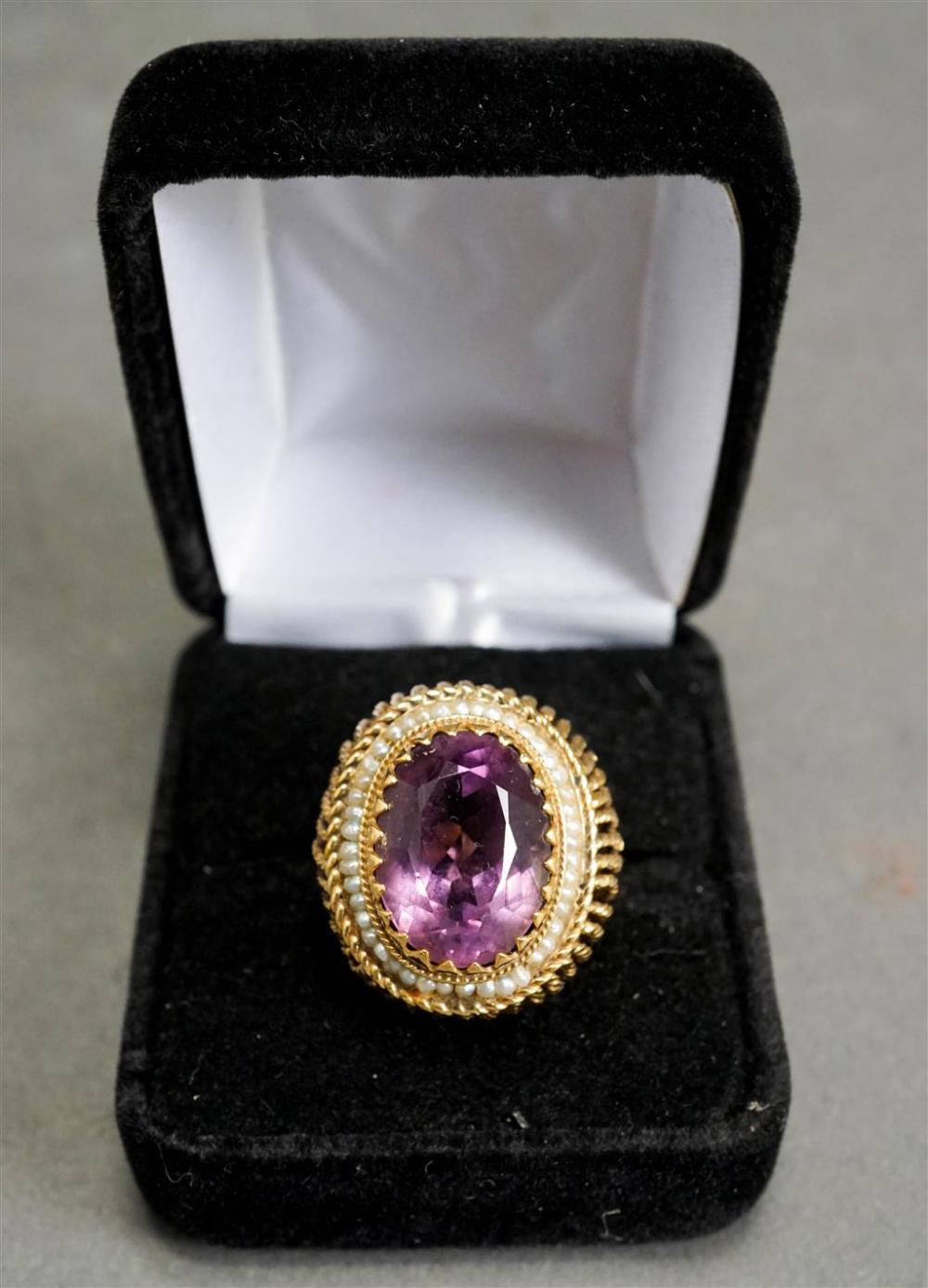 14 KARAT YELLOW GOLD AMETHYST 32651a