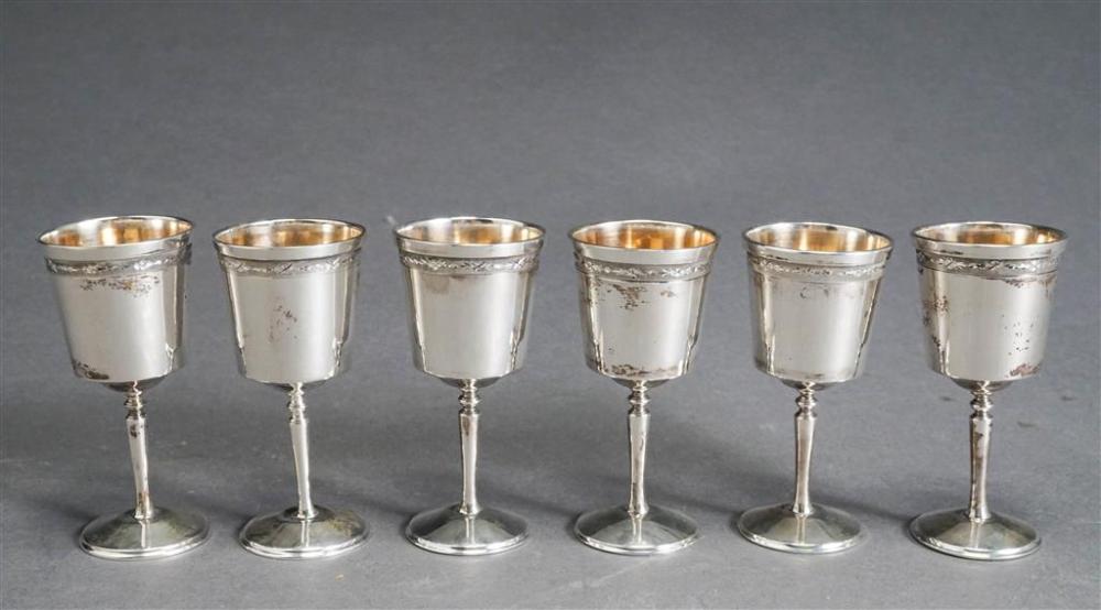 SET OF SIX STERLING STEM LIQUEURS  32656c